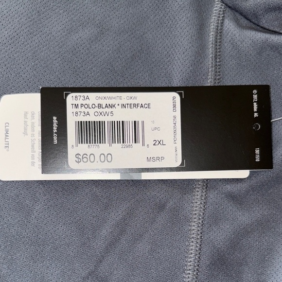 Adidas Men's Charcoal and White Polo Shirt - Picture 6 of 14